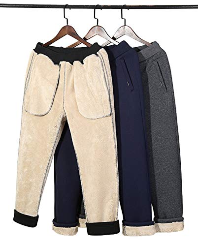 Gihuo Men's Casual Fleece Lined Winter Pant Active Jogger Sweatpants (Black, Small) #TOP3