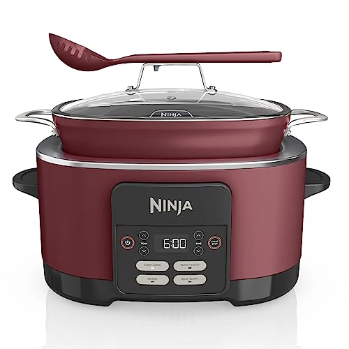 Ninja MC1000 Foodi PossibleCooker 8.5 Quart Multi-Cooker,with 4-in-1 Slow Cooker,Dutch Oven & More,Glass Lid & Integrated Spoon,Nonstick,Oven Safe Pot to 500°F,Cherry Tarte (Renewed) by Ninja - Used condition - US$110.08