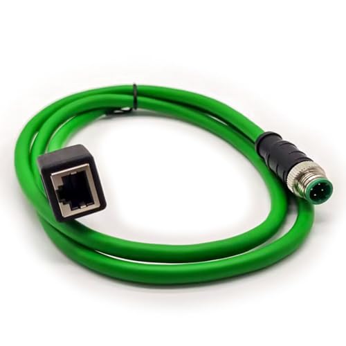 Cable Industrial Ethernet Cat6a M12 4-pin a RJ45 1 Metro miniatura 2