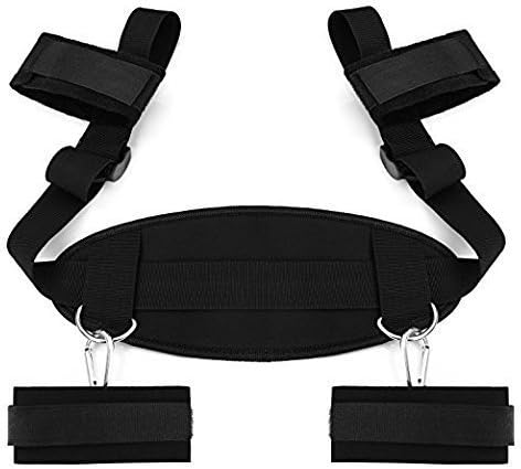 Adjustable Handcuff Strap Set Kit for Couple Adventure with Durable Harness Straps, Soft Neck Pad and Wrist Ankle Cuffs