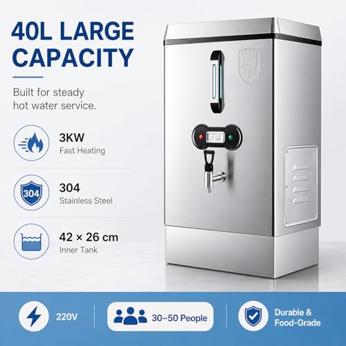 Caldera de agua de 40 litros ideal para buffets de hotel y cafeterías 3