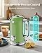 INFOOD Retro Electric Kettle 1.8L/60.8oz with Thermometer - 1200W Fast Boiling Stainless Steel Tea Kettle with Water Level, BPA-Free, Auto Shut-Off, Boil-Dry Protection, Green