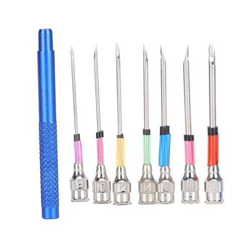 Embroidery Stitching Punch with Handle, 7 Size Needles for Hand Crafts, for Clothing & Artwork, Needle Set