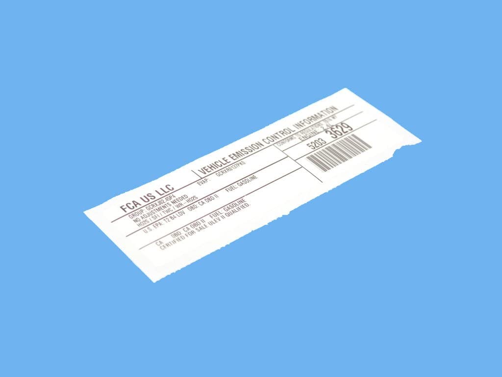 Mopar 68282232AA LABEL EMISSION