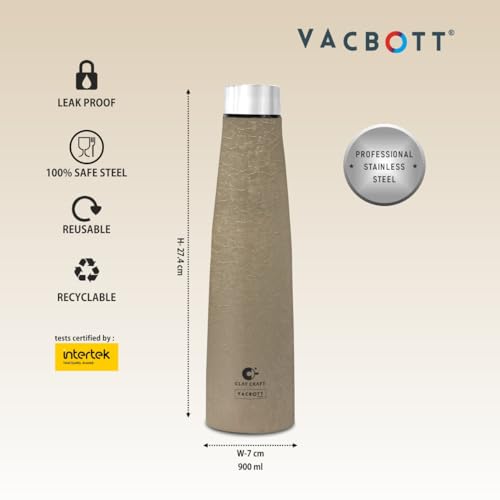 Image of Clay Craft VACBOTT Chariot Single Walled Non Insulated Water Bottle-900ML, 4-Piece(Multicolour) Leak Proof |Easy To Carry| Gym Bottle | Home | Kitchen | Hiking | Treking Bottle | Travel Bottle
