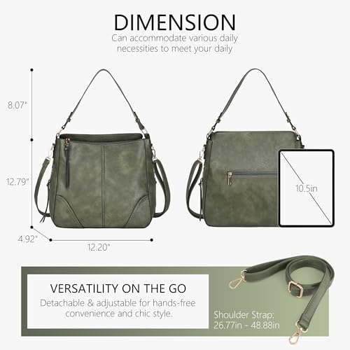 Image of TANTOMI Hobo Crossbody Bags for Women Vegan Leather Purses and Handbags Bucket Bags Ladies Shoulder Purses for Everyday