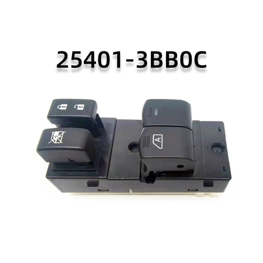 Interruttore di Controllo dei finestrini per Nissan per Micra 2010-2018 Nero 25401-1HB0C 254013BB0C Pulsante dell'interruttore Elettrico