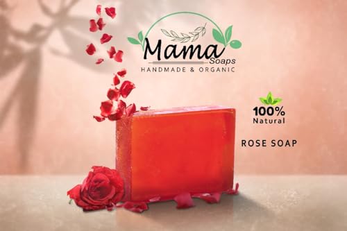 Image of Luxury Soap - Handmade Organic Ayurvedic Bath Bar with Pure Essential Oils for Glowing Skin | Sulfate-Free | For Men & Women (Pack of 3) (3, Rose)