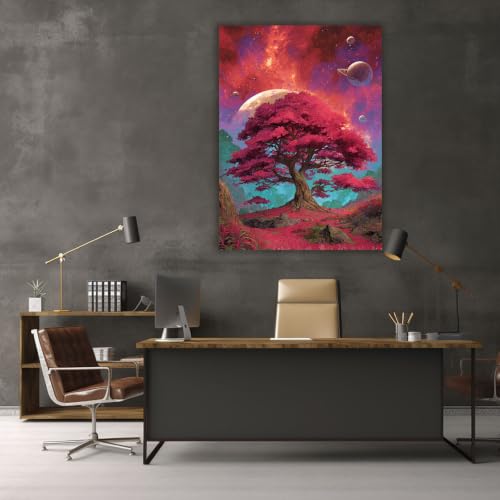Cuadro sobre lienzo de paisaje con luna para decorar el dormitorio 2