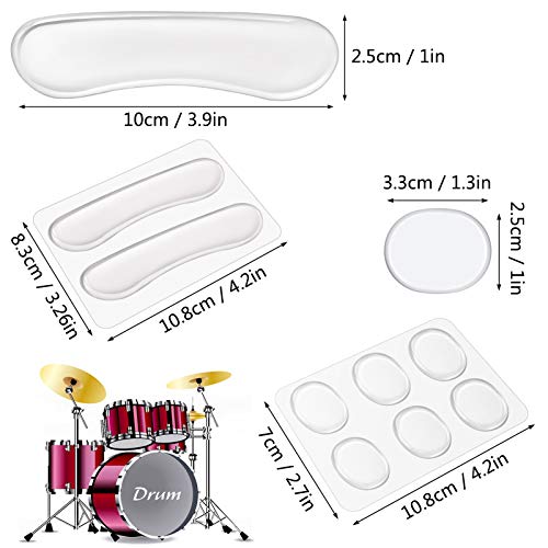 Ccozn Drum Dampeners Gel Pads, 24 Pieces Oval Drum Dampeners 2 Pieces Long Clear Drum Dampeners Silicone Drum Silencers Soft Drum Dampening Gel Pads Transparent Drum Mute Pads For Drums Tone Control #TOP1