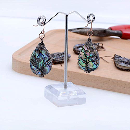 Joseph Brothers Tree Of Life Hand Wrapped Sea Abalone Shell Earrings For Women, French Wire Antiqued Copper #TOP3