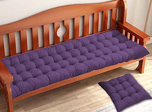 Cojín rectangular acolchado para banco de jardín, 2/3 plazas, 80/100/120 cm, 140 x 40 cm, algodón suave, para tumbonas y columpios, interior y exterior, cómodo y duradero