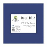 Clear Path Paper Royal Blue Cardstock - 6 x 6 inch - 65Lb Cover - 100 Sheets