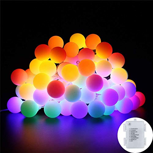 LED Fairy String Lights, B-right Timer 15 FT 40 LEDs Globe String Lights 8 Modes IP65 Battery Fairy Lights for Bedroom Christmas Colourful[Energy Class A++] (Colorful, 40 LEDs)