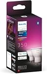 Philips Hue White and Colour Ambiance Smart Light 2 Pack [GU10 Spot] with Bluetooth. Works with Alexa, Google Assistant and Apple Homekit