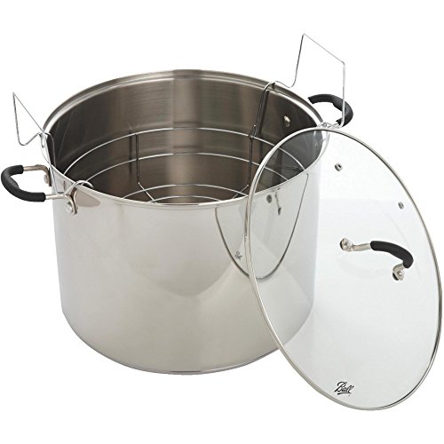 Ball® Jar Collection Elite Stainless-Steel 21-Quart Waterbath Canner with Rack and Glass Lid (by Jarden Home Brands)