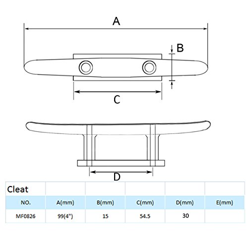Mizugiwa Boat Cleat Mooring Boat Deck Cleats 4" 316 Stainless Steel Pack Of 4 #TOP1