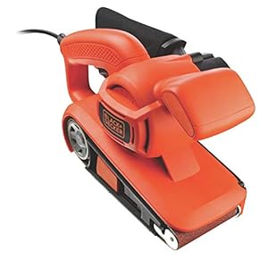 BLACK+DECKER KA86-QS Bandschuurmachine met kabel, 720 W, snelheid 206 m/min, stofverzamelzak, schuuroppervlak 75/145 mm, inclusief koffer