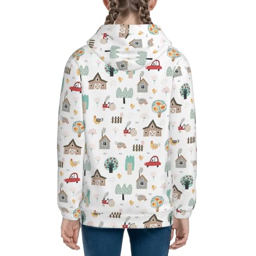 Summer Farm Kid Hoodies Boys Zip Up Sweatshirts Girls Pullover with Pocket 5