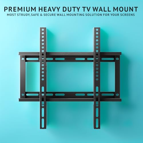 Image of BIG VUE Universal Wall Mount Bracket for 26 to 63 Inch Fixed LED TV, Flat Panel | Max. VESA 400x400 mm, Max. Weight 45 Kg | Heavy Duty Steel Build | Sleek Fixed Positioning | Low Profile Design