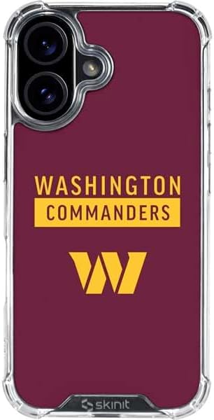 Skinit Clear Phone Case Compatible with iPhone 16 - Officially Licensed NFL Washington Commanders Blitz Series Design