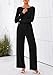 PRETTYGARDEN One Piece Jumpsuits for Women Dressy Casual Long Sleeve Crewneck Wide Leg Overalls Rompers Fall Outfits 2025 (Black, L)
