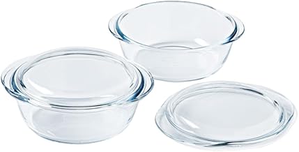 Pyrex 4 In 1 - Lot de 2 Cocottes 1L - Verre Borosilicate - Cuisson Four Façon Vapeur - Cuisine Mijotée - Compatible micro-ondes et lave-vaisselle - Made in France