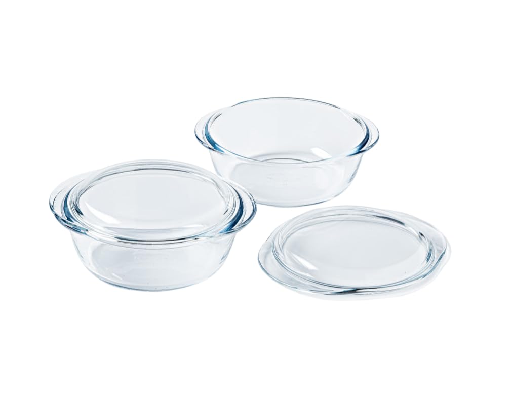Set Di 2 Casseruole - Pyrex - Vetro - Rotondo - 1 L-image