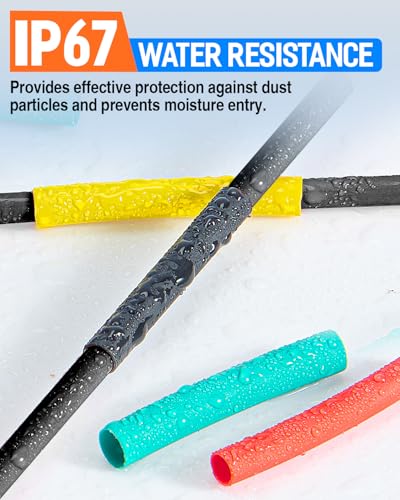 Heat Shrink Tubing - 3:1 Adhesive Lined, Shrinkable Wire Wrap Tube, 24FT, 6 Colors, Marine Grade Waterproof, Insulated Sealed, Oil & Wear Resistant