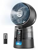 DREO TurboCool Misting Fan 516, 150°+30° Omni-directional Oscillating Cooling Fans that Blow Cold Air, 26 ft/s Wind, Ultrafine Mist, 20dB, 1.3L Tank, 6 Speeds 2 Modes, Remote Control, Indoor, Grey