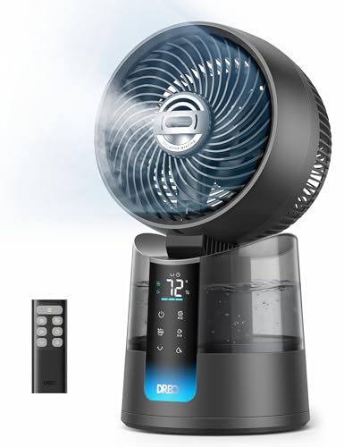 DREO TurboCool Misting Fan 516, 150°+30° Omni-directional Oscillating Cooling Fans