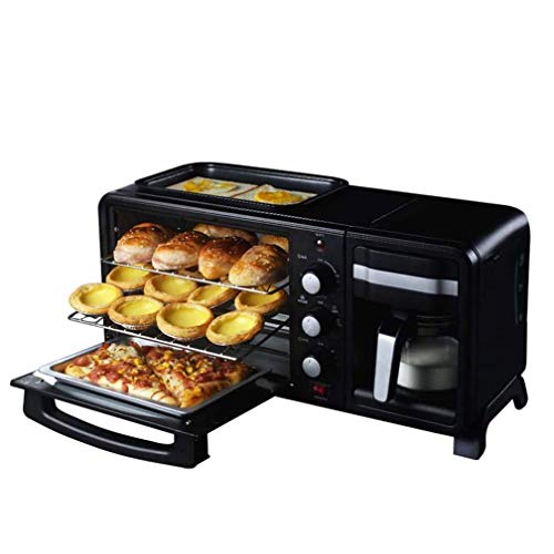 3-In-1-Breakfast Station Maker ,Edelstahl 13L Ofen Mit Zeitsteuerung 60Min Eiergrill Antihaft-Topf ,Kaffeemaschine Mit Wasserkocher Elektrische Toastermaschine Nützlich