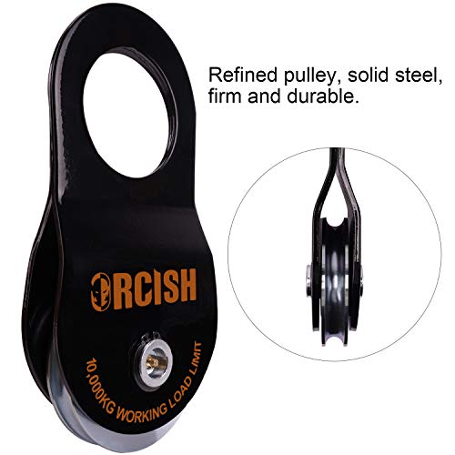 ORCISH 10T Recovery Winch Snatch Pulley Block 22000lb Capacity (Black)