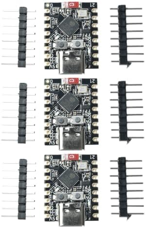 FORIOT ESP32-C3 Supermini Development Board, 3 Pack 4MB Flash Core Board ESP32 Super Mini Development Board WiFi Bluetooth RISC-V 32-bit CPU 160MHz (3PCS) - 4