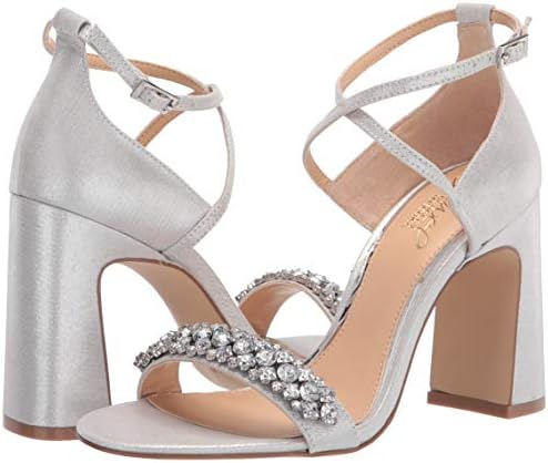 Jewel Badgley Mischka Penny Crystal Embellished Block Heel Silver | Image 6