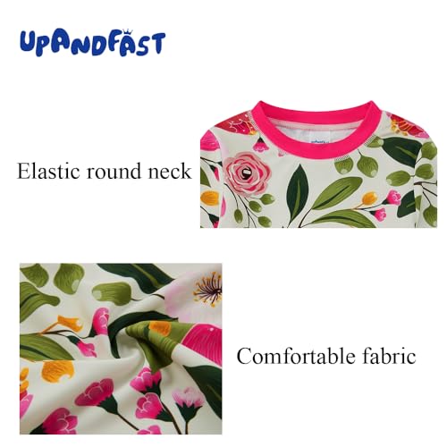 Image of upandfast Girls Rash Guard Set Long Sleeve Two Piece Swimsuit with UPF 50+ Sun Protection for Girls 3-8 Years