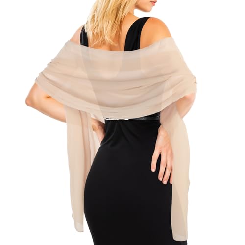 Jeffdad JJUNW Women Shawls and Wraps for Evening Dress Wedding Shawl Wraps Guest Shawl Wrap Bridesmaid Scarves(Champagne)