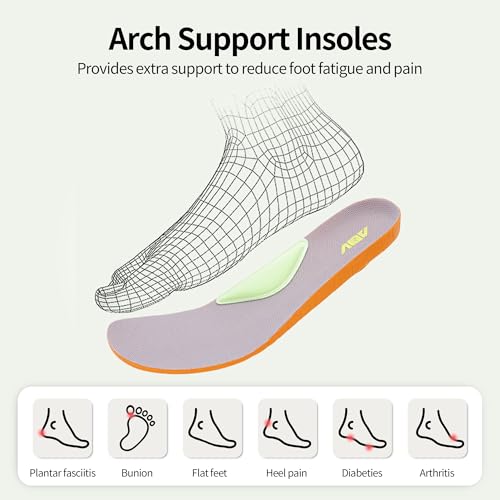 Image of AOV Wide Toe Box Shoes Women Arch Support Walking Shoes Plantar Fasciitis Orthotic Tennis Sneakers
