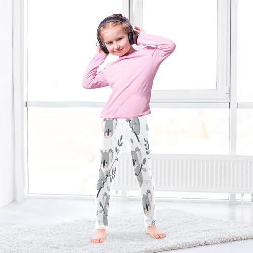 Toddler Girls Leggings Printed Yoga Pants Leggings Leaves Grey Koala for Kids4