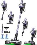 Aspirateur sans fil, 55Kpa/55 Aspirateurs Mins pour la maison, Aspirateur autoportant avec dock rechargeable,LED Affichage & Anti-angle, Aspirateur léger rechargeable pour tapis (Violet)