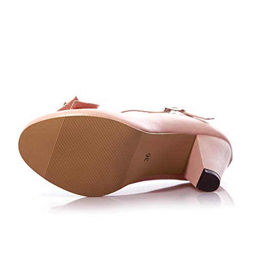 Image of Elbslutt Women's Cute Retro Rockabilly Shoes T Strap Mary Janes Heels Chunky Cosplay Shoes Sweet Block Heeled Bow Pumps