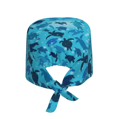 Image of Adjustable Working Cap Breathable Unisex Women Men Elastic Bandage Tie Back Hats Scrub Nursing Doctor Surgeon Cap