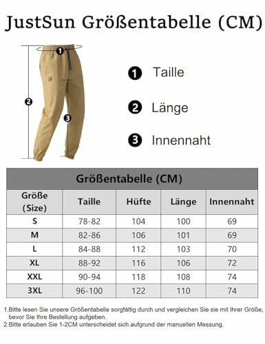JustSun JustSun Chino Hosen Herren Baumwolle Freizeithose Herren Jogginghose Herren Trainingshose Sporthose Männer Lang mit Kordelzug Casual Hose mit Taschen Schwarz L - Designansicht 6 | Hosen