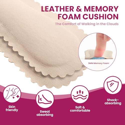 High Heel Cushion Inserts for Women - Bukihome 3/4 Invisible Insoles Prevent Feet from Sliding Forward - Shock & Sweat Absorption - Comfort Shoe Pads for High Heels Sandals Flats,Size M - Thumbnail 3