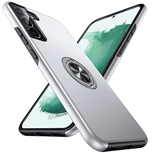 Anqrp Hiddenian Serier Funda Samsung Galaxy S22 5G, [Pata de Cabra Empotrada] [Disipación de Calor] Funda Protectora Prueba de Golpes para Samsung Galaxy S22 6.1 Pulgadas, Plateado