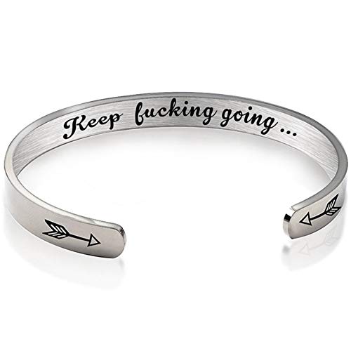 Jude Jewelers 6mm Width Stainless Steel Inspirational Encouragement Graduation School Open Cuff Bangle Bracelet
