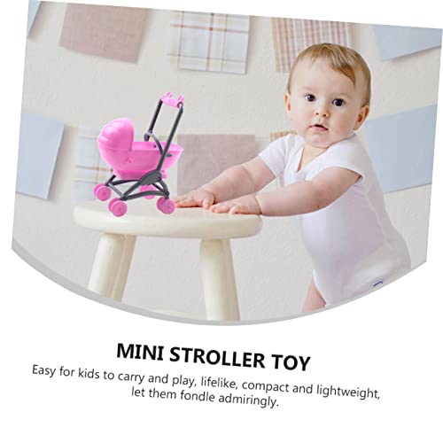 WESIEVYA Miniatur Puppenwagen Babywagen aus Robustem Detailgetreues Cartoon Design Geeignet für Puppenhaus Mädchen Langlebig und Realistisch für Rollenspiele – Bild 8