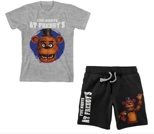Bioworld Five Nights At Freddy&#39;s Freddy Fazbear Boy&#39;s Short Sleeve Shirt &amp; Lounge Shorts Combo Set
