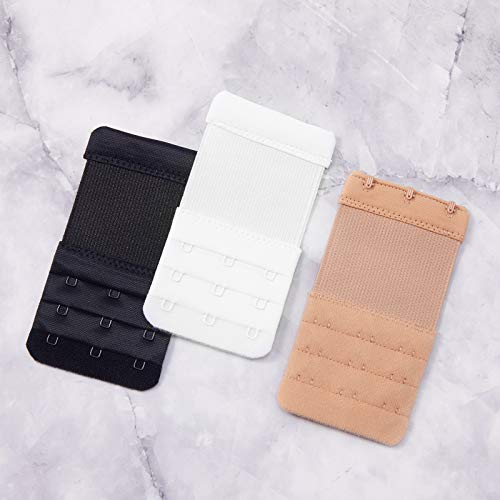 image for Chuangdi 12 Pieces Women's Bra Extenders 3 Hooks for Plus Size Soft Co