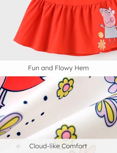 Image of Peppa Pig Toddler Girls Skirt Sets Top Shirt and Skirt for Birthday Party | Officially Licensed, Soft Fabric